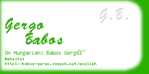 gergo babos business card